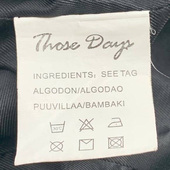 Those Days Beautiful Navy Blue Jacket Floral Print Shoulder Pads Cotton 1 Button - Picture 14 of 15